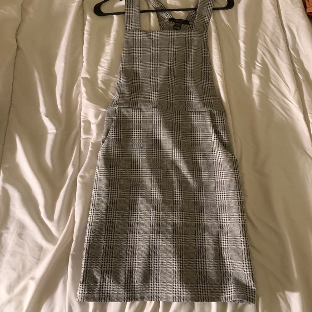 Plaid overall jumper